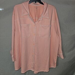 LB Livi Pinky Peachy Button-Up Shacket